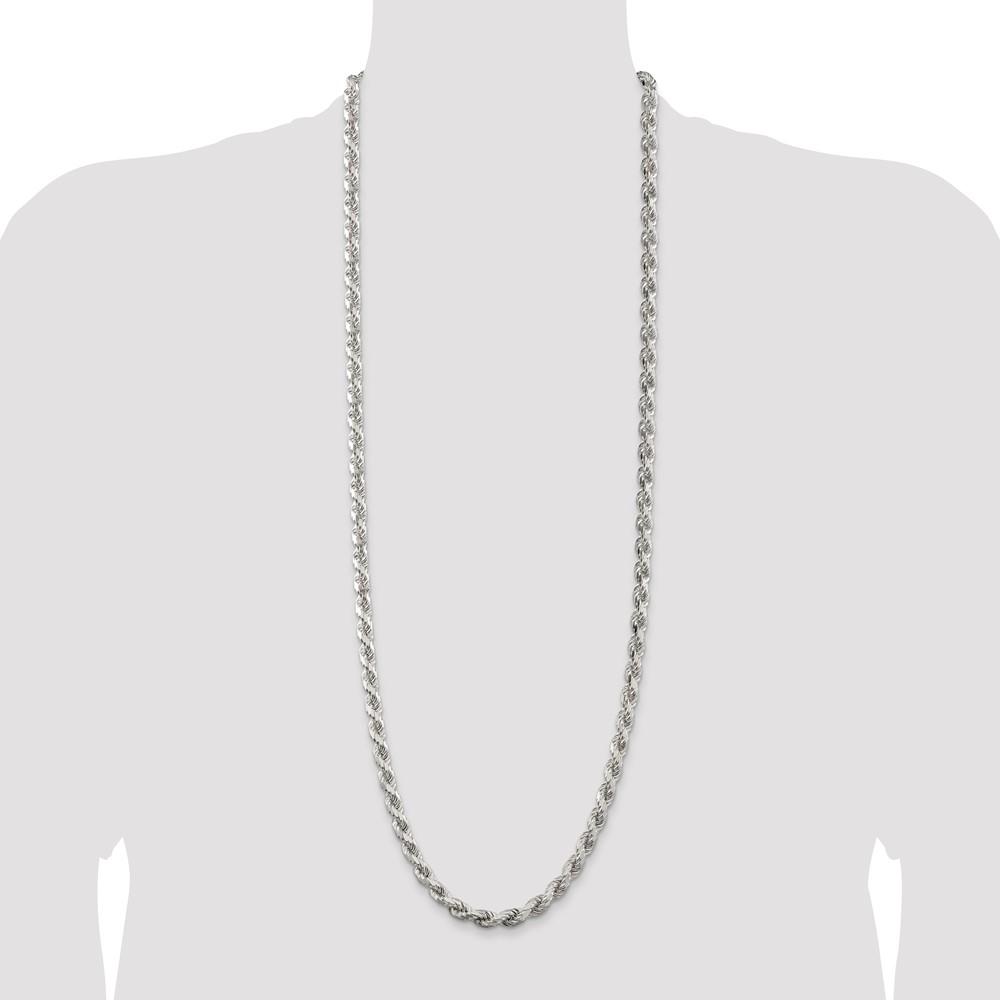 Sterling Silver 6.5mm Diamond-cut Rope Chain (QDC140-36)