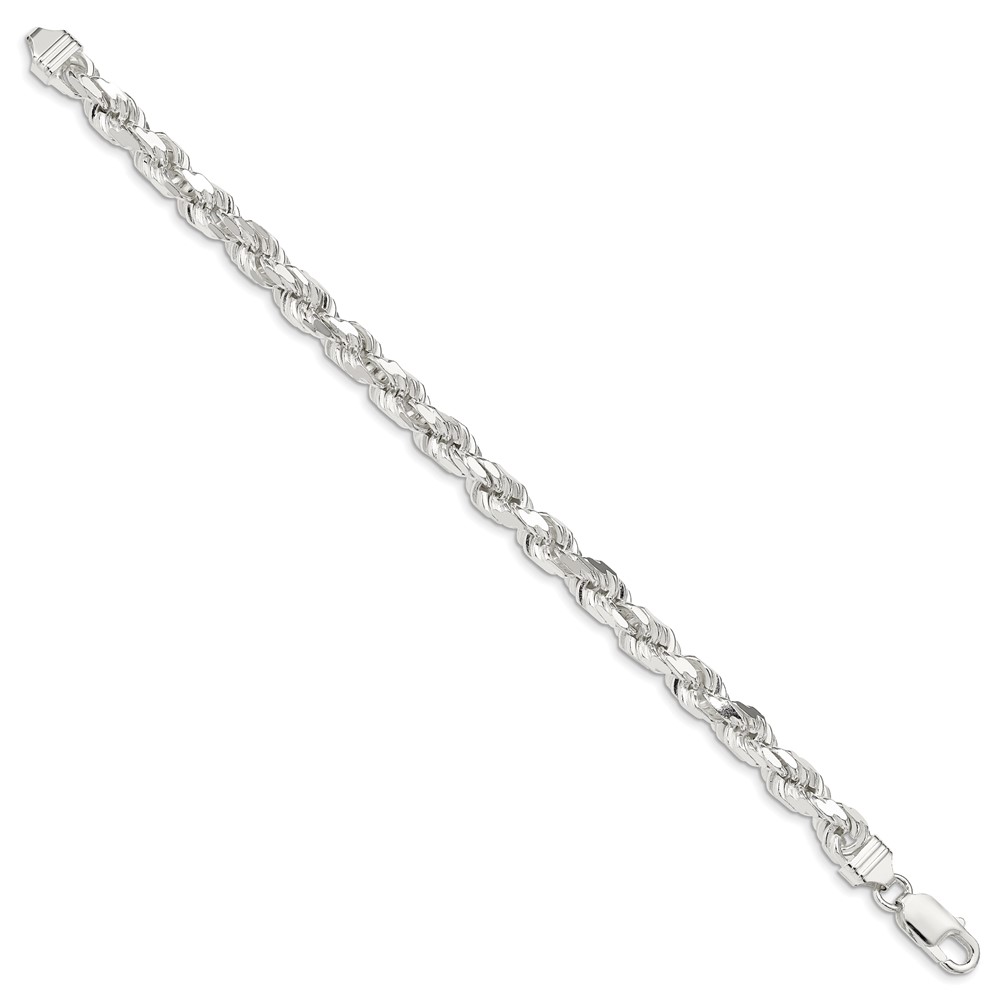 Sterling Silver 6.5mm Diamond-cut Rope Chain (QDC140-8)