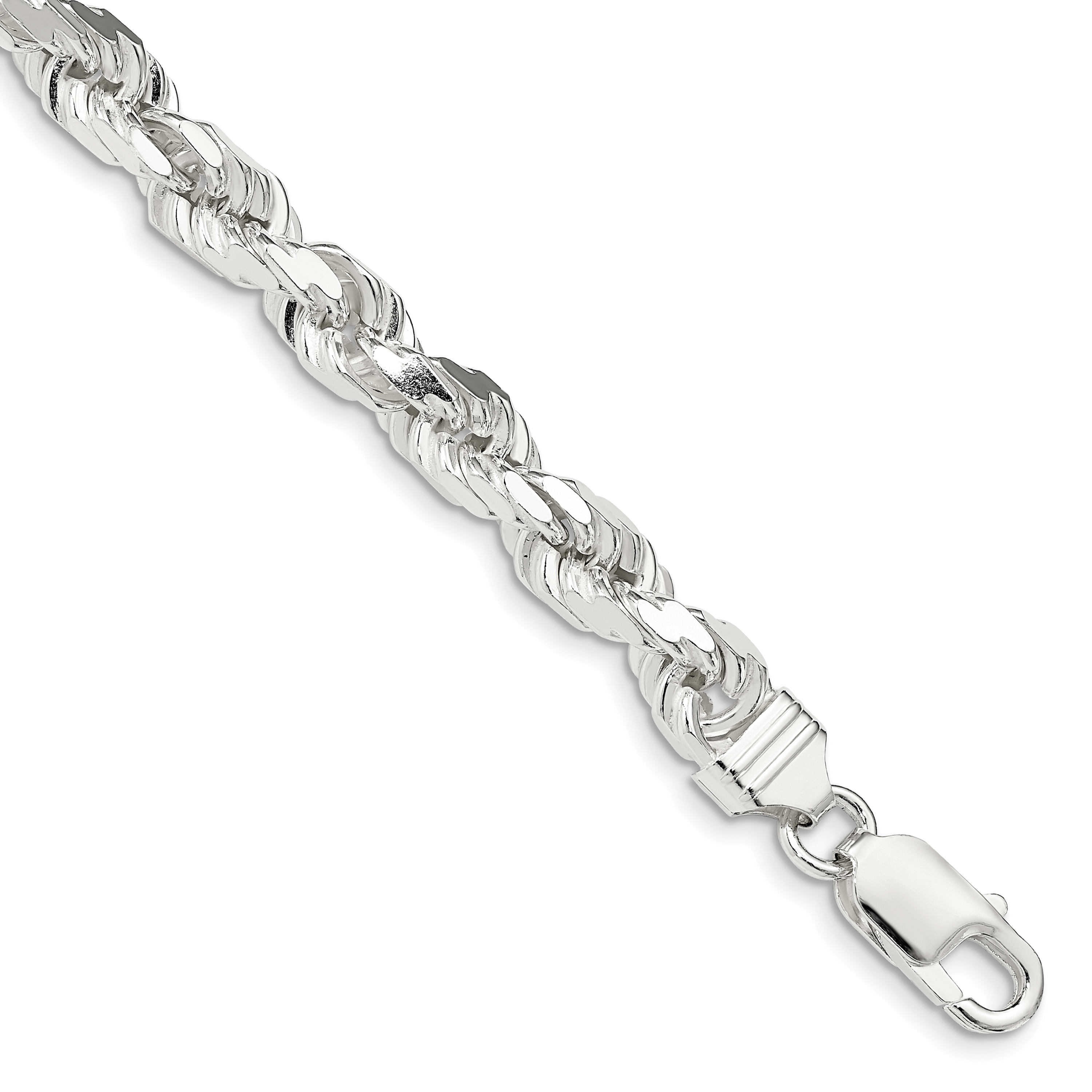 Sterling Silver 6.5mm Diamond-cut Rope Chain (QDC140-8)