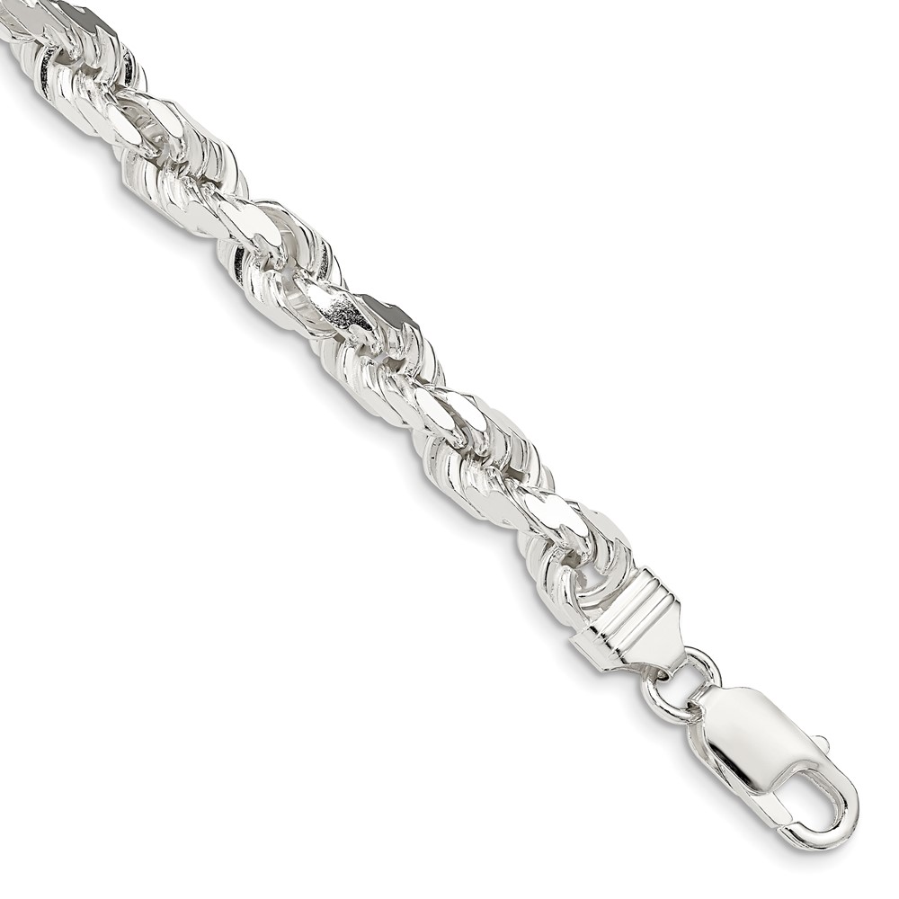 Sterling Silver 6.5mm Diamond-cut Rope Chain (QDC140-8)