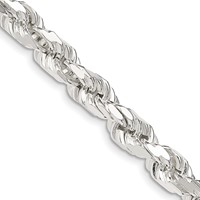 Sterling Silver 6.5mm Diamond-cut Rope Chain view 1