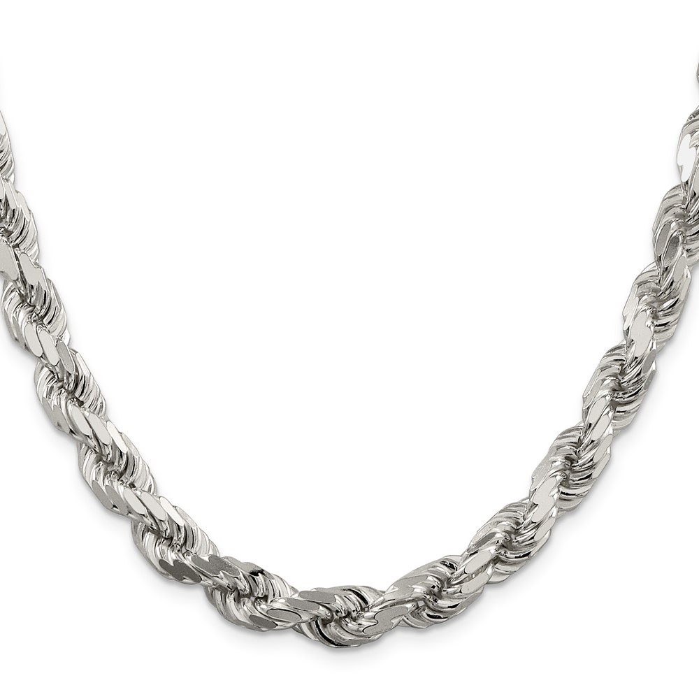 Sterling Silver 7.8mm Diamond-cut Rope Chain (QDC170-24)