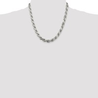Sterling Silver 7.8mm Diamond-cut Rope Chain view 4