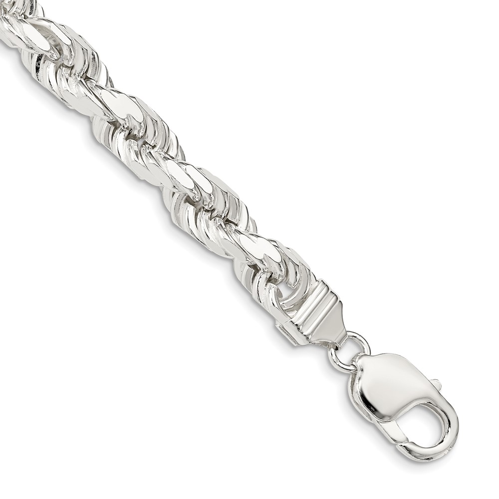 Sterling Silver 7.8mm Diamond-cut Rope Chain (QDC170-10)