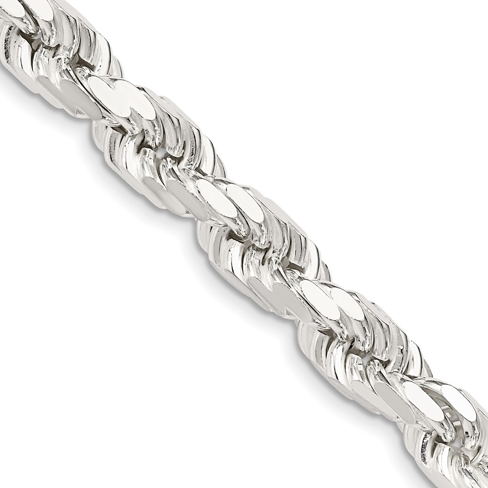 Sterling Silver 7.8mm Diamond-cut Rope Chain (QDC170-24)