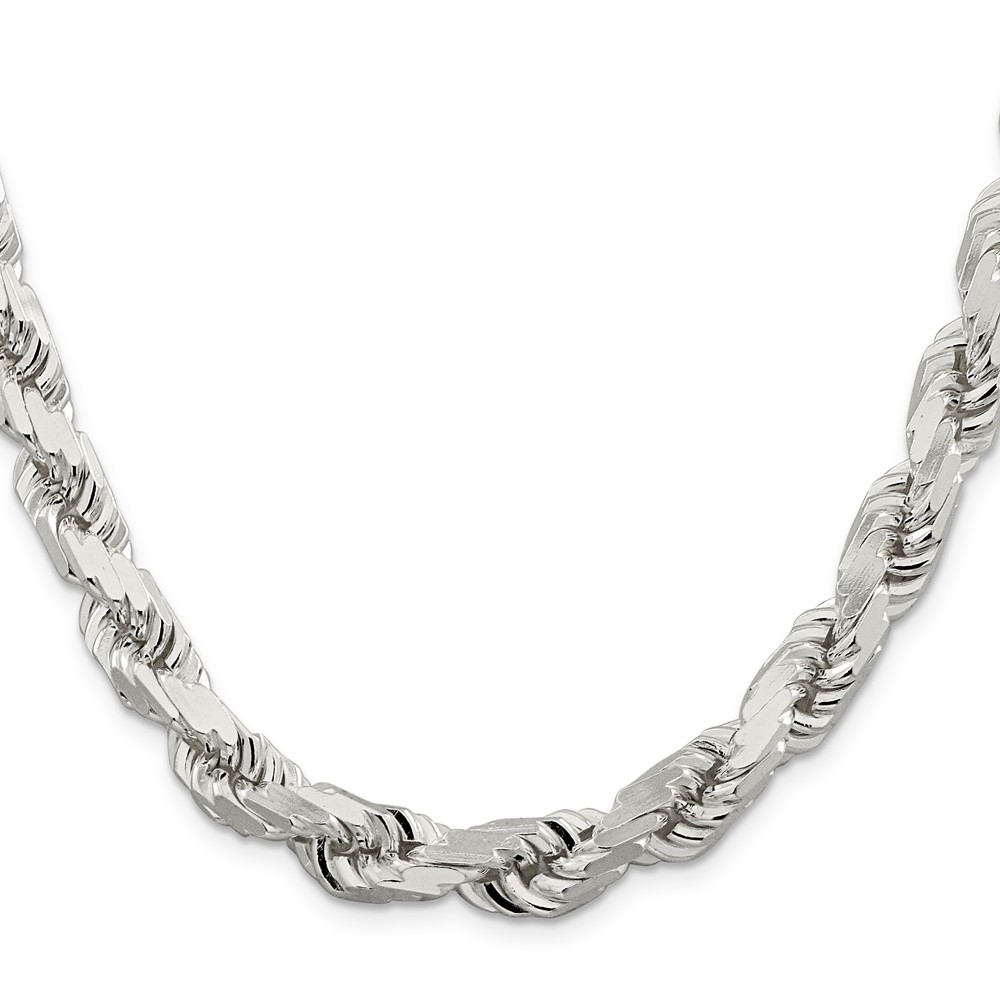 Sterling Silver 9.0mm Diamond-cut Rope Chain (QDC200-30)