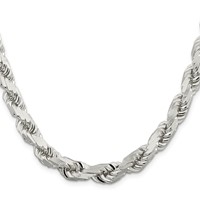 Sterling Silver 9.0mm Diamond-cut Rope Chain view 2