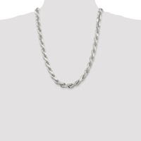 Sterling Silver 9.0mm Diamond-cut Rope Chain view 4