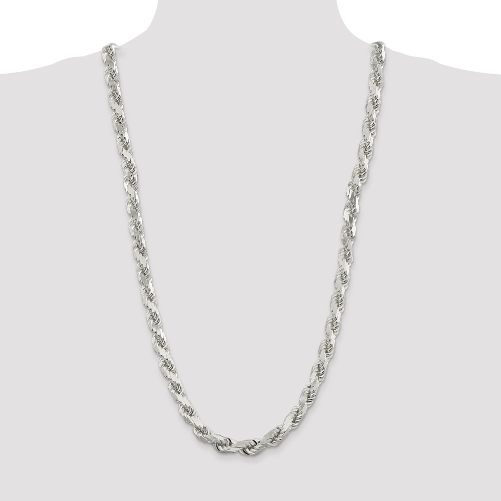 Sterling Silver 9.0mm Diamond-cut Rope Chain (QDC200-30)