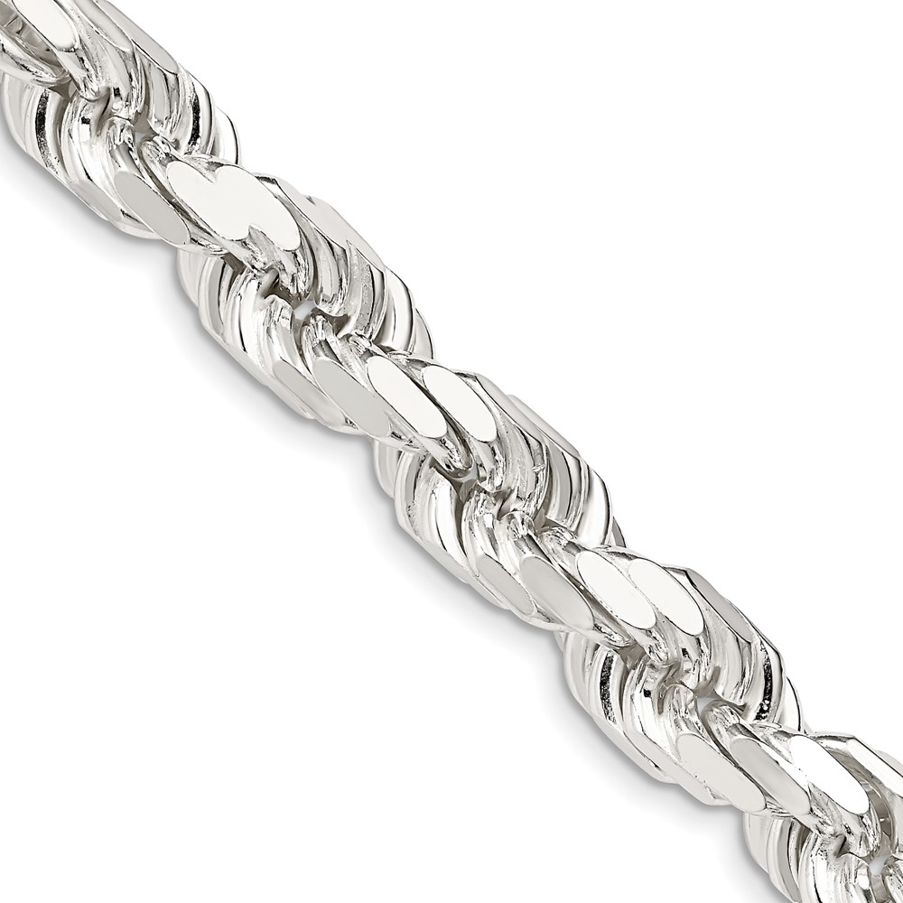 Sterling Silver 9.0mm Diamond-cut Rope Chain (QDC200-22)