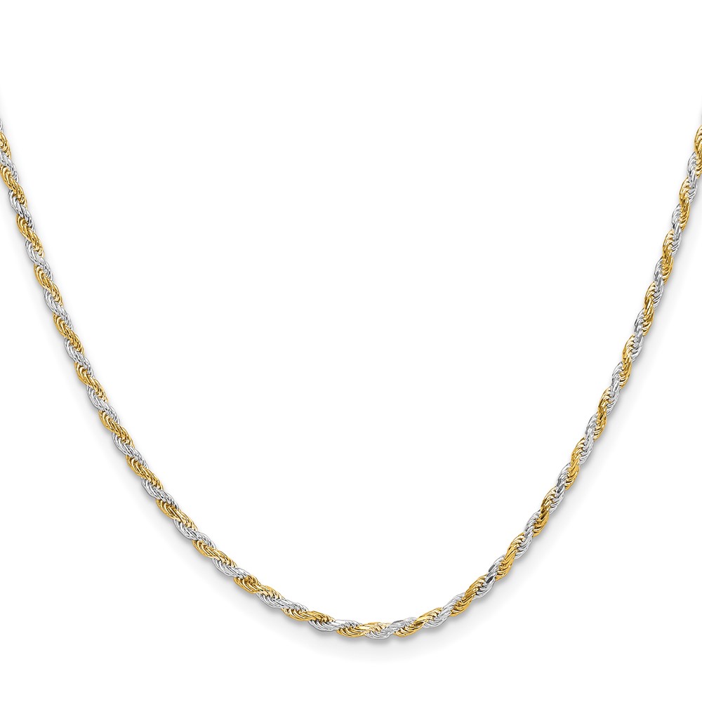 Sterling Silver And Vermeil 1.85mm Diamond-cut Rope Chain (QDCY040-16)