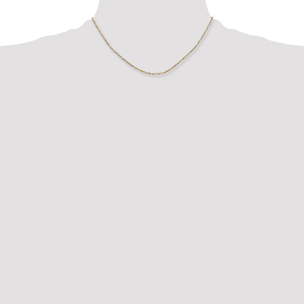 Sterling Silver And Vermeil 1.85mm Diamond-cut Rope Chain (QDCY040-16)