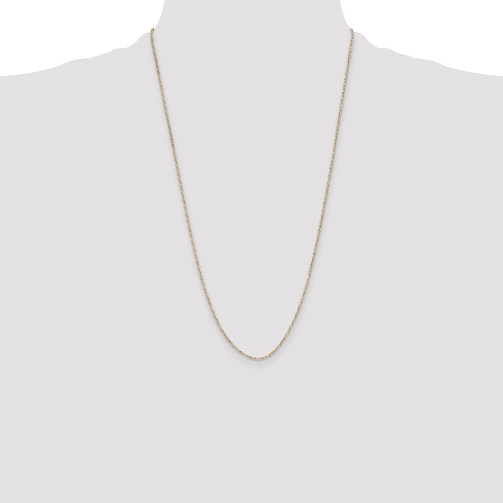 Sterling Silver And Vermeil 1.85mm Diamond-cut Rope Chain (QDCY040-26)