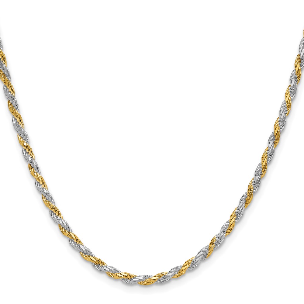 Sterling Silver And Vermeil 2.5mm Diamond-cut Rope Chain (QDCY060-18)