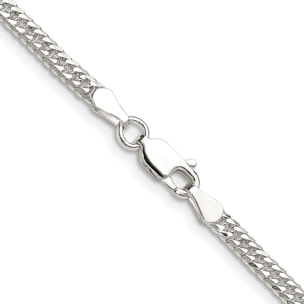 Sterling Silver Polished 3.0mm Double Diamond-cut Curb Chain (QDD060-16)