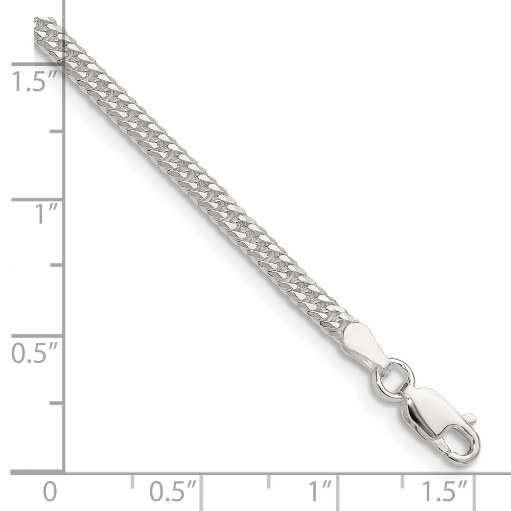 Sterling Silver Polished 3.0mm Double Diamond-cut Curb Chain (QDD060-8)