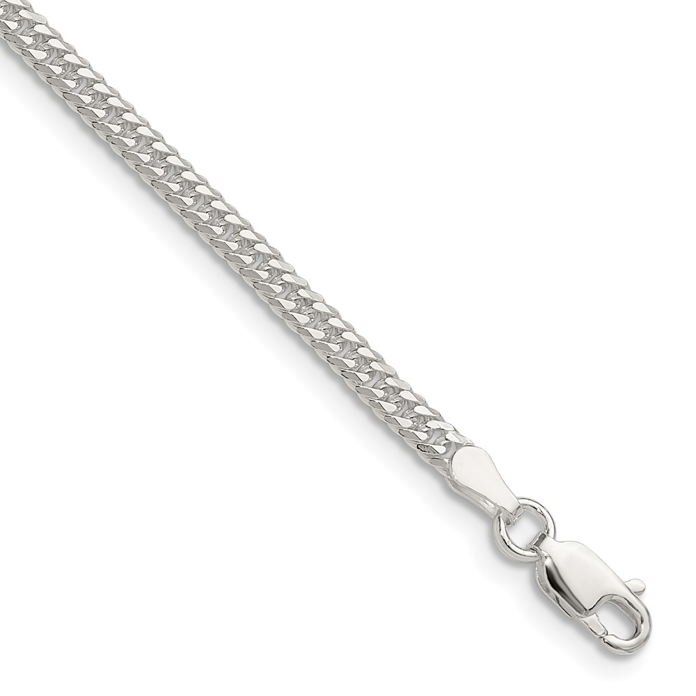 Sterling Silver Polished 3.0mm Double Diamond-cut Curb Chain (QDD060-8)