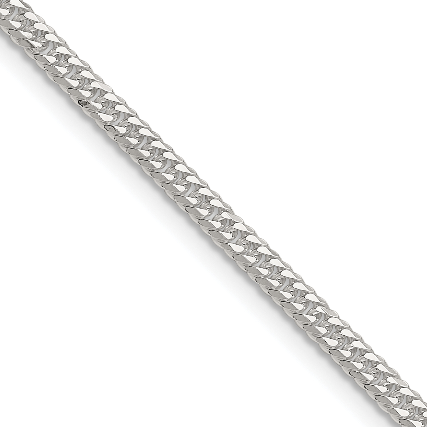 Sterling Silver Polished 3.0mm Double Diamond-cut Curb Chain (QDD060-16)
