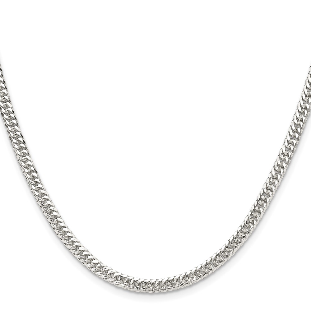 Sterling Silver Polished 3.9mm Double Diamond-cut Curb Chain (QDD080-22)