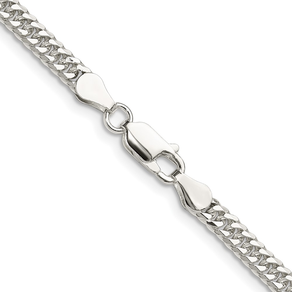 Sterling Silver Polished 3.9mm Double Diamond-cut Curb Chain (QDD080-22)