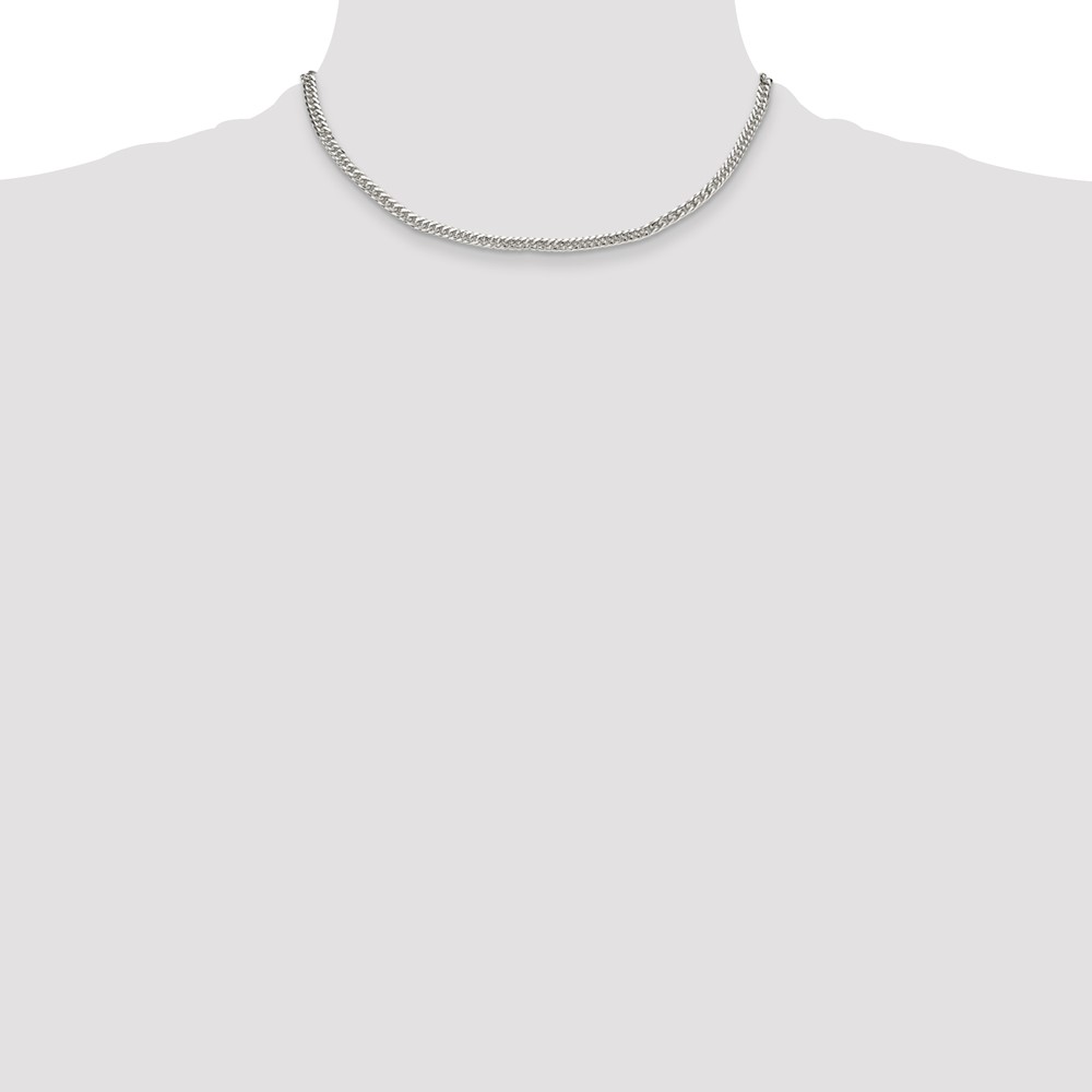 Sterling Silver Polished 3.9mm Double Diamond-cut Curb Chain (QDD080-16)