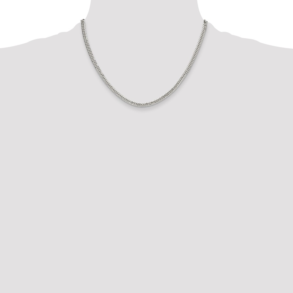 Sterling Silver Polished 3.9mm Double Diamond-cut Curb Chain (QDD080-18)