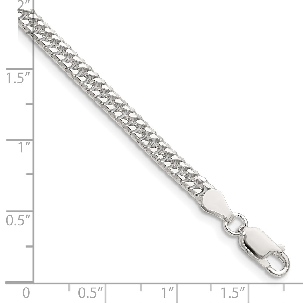 Sterling Silver Polished 3.9mm Double Diamond-cut Curb Chain (QDD080-8)