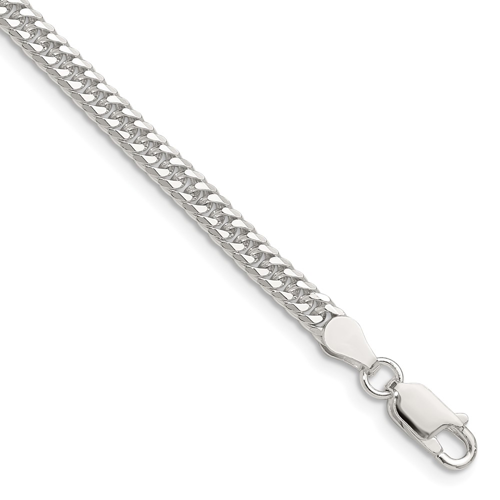 Sterling Silver Polished 3.9mm Double Diamond-cut Curb Chain (QDD080-7)