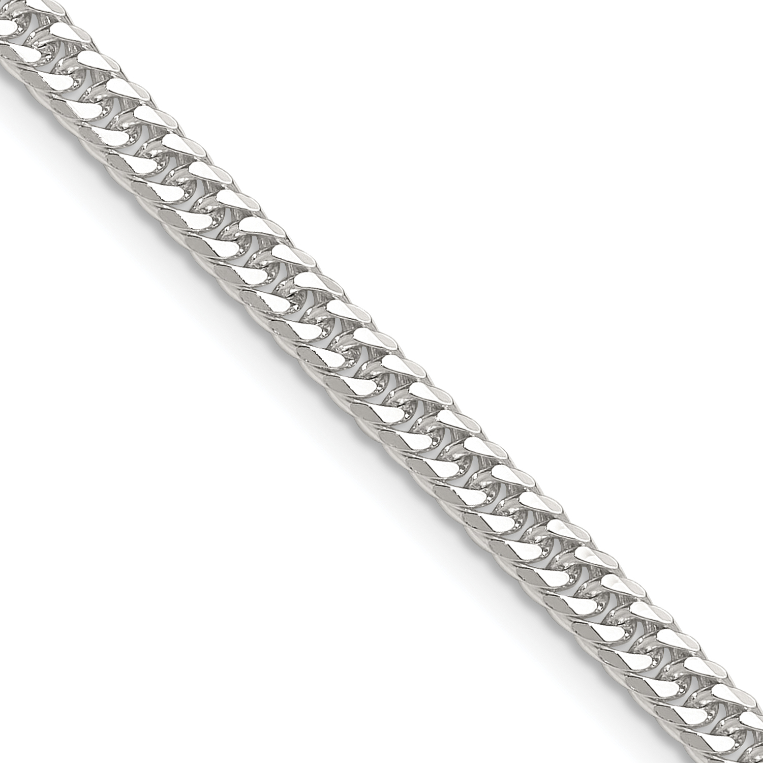 Sterling Silver Polished 3.9mm Double Diamond-cut Curb Chain (QDD080-16)