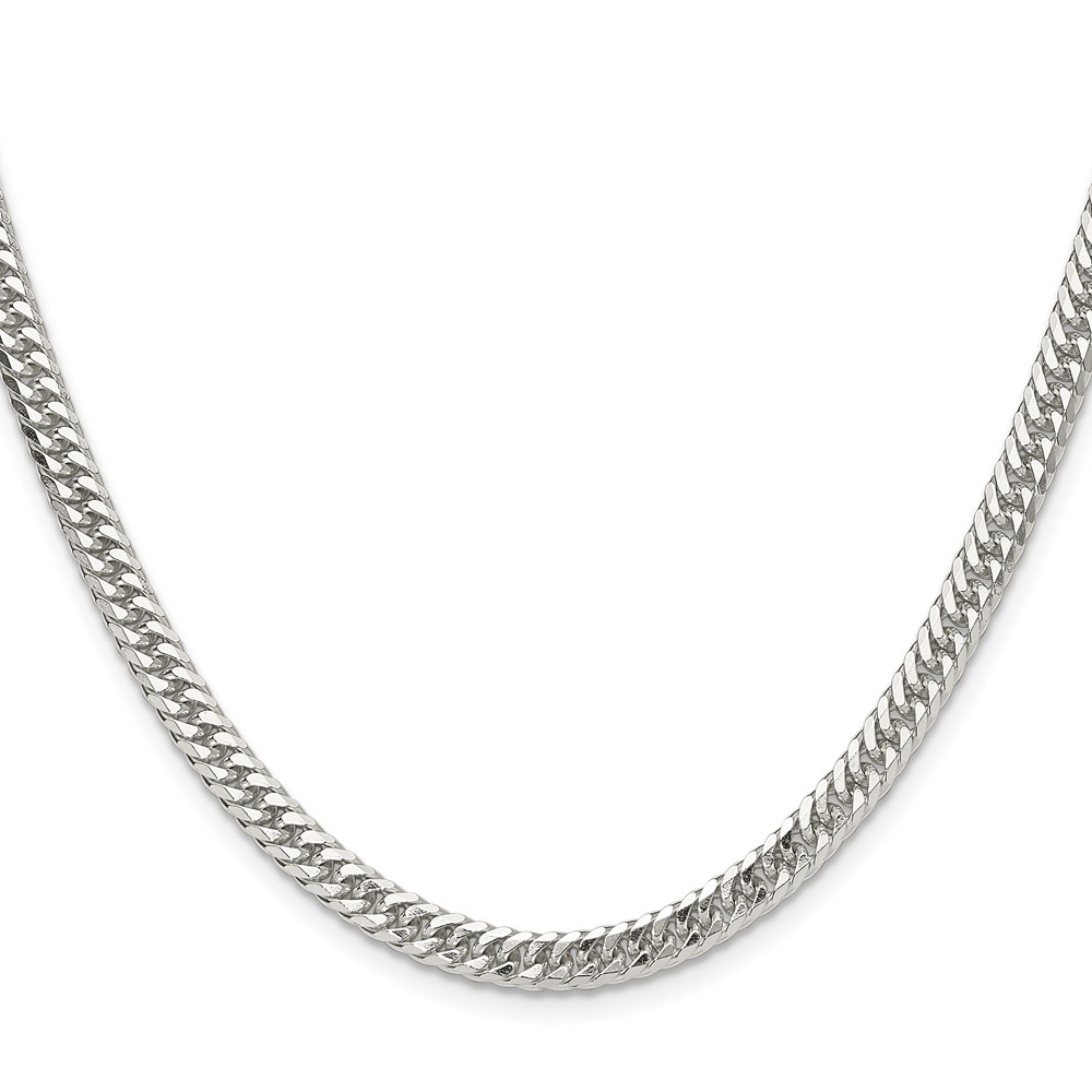 Sterling Silver Polished 4.8mm Double Diamond-cut Curb Chain (QDD100-16)