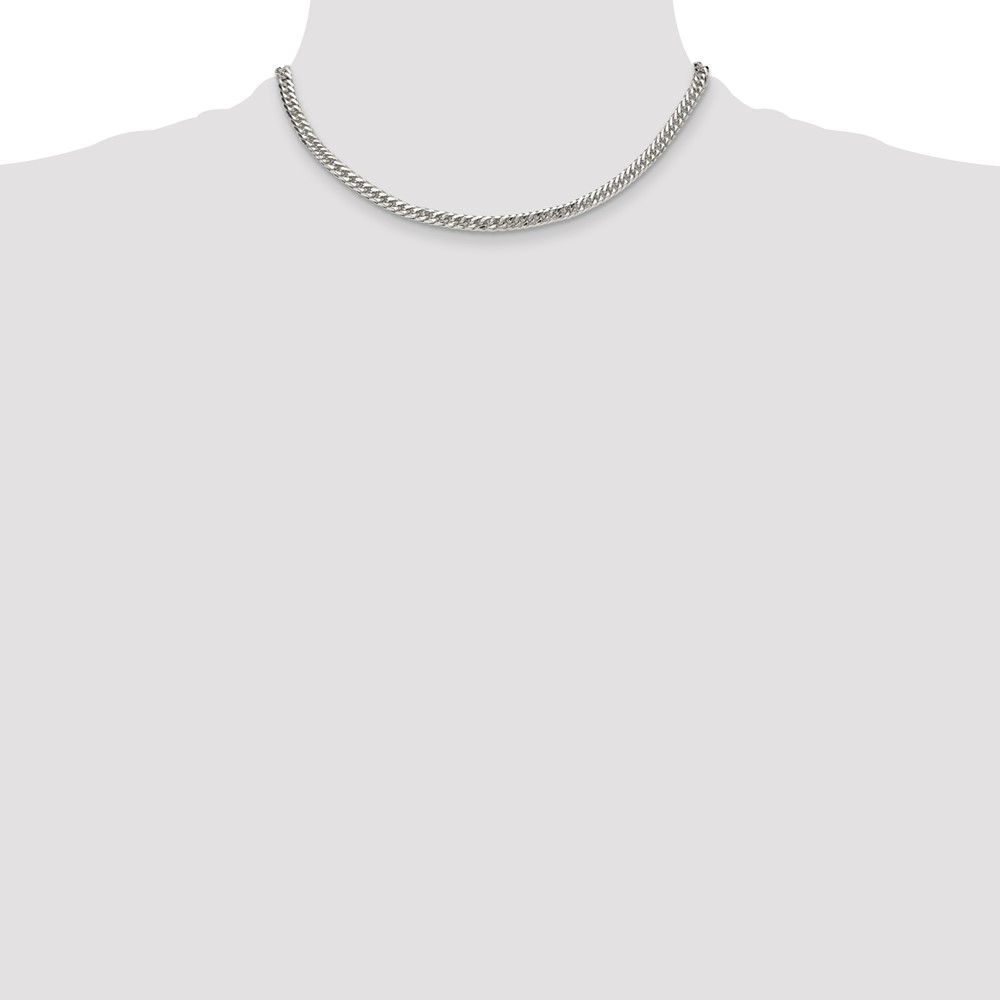 Sterling Silver Polished 4.8mm Double Diamond-cut Curb Chain (QDD100-16)