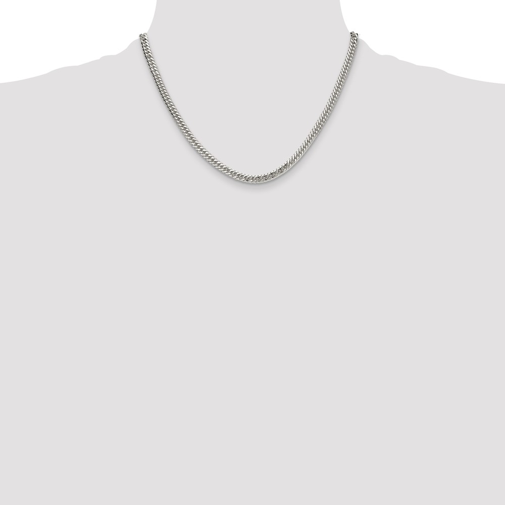 Sterling Silver Polished 4.8mm Double Diamond-cut Curb Chain (QDD100-18)