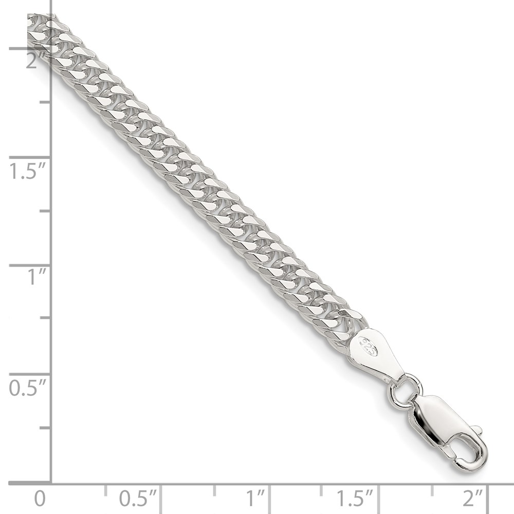 Sterling Silver Polished 4.8mm Double Diamond-cut Curb Chain (QDD100-7)