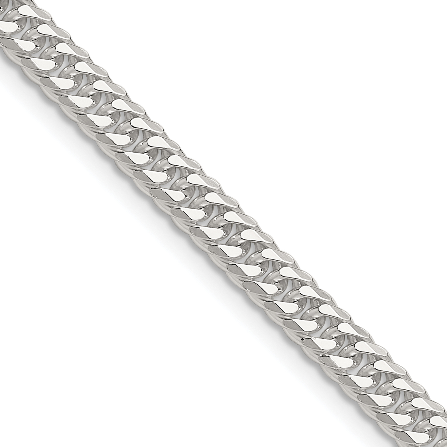 Sterling Silver Polished 4.8mm Double Diamond-cut Curb Chain (QDD100-16)