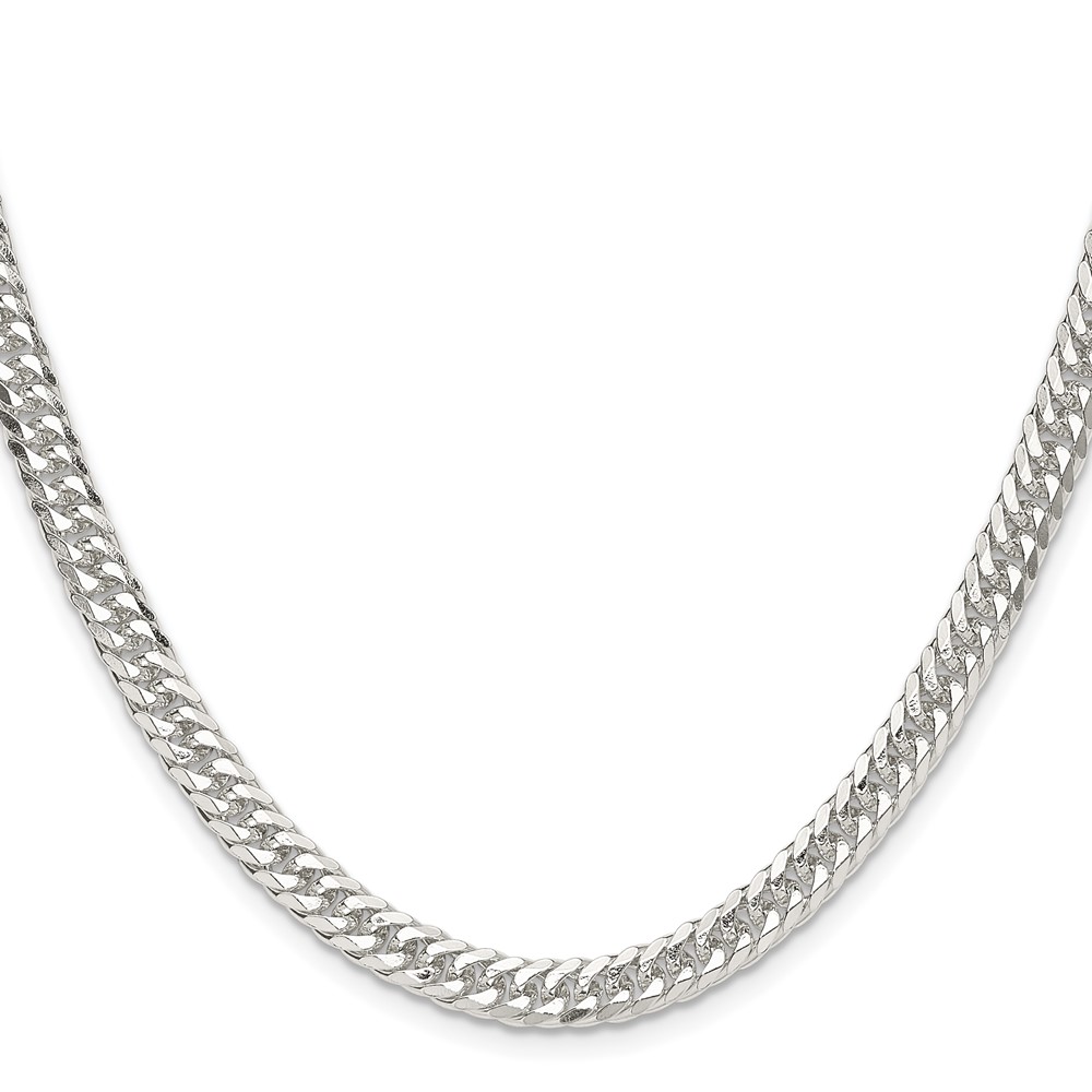 Sterling Silver Polished 5.7mm Double Diamond-cut Curb Chain (QDD120-20)
