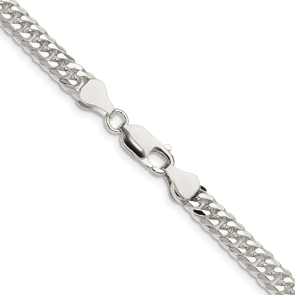 Sterling Silver Polished 5.7mm Double Diamond-cut Curb Chain (QDD120-20)