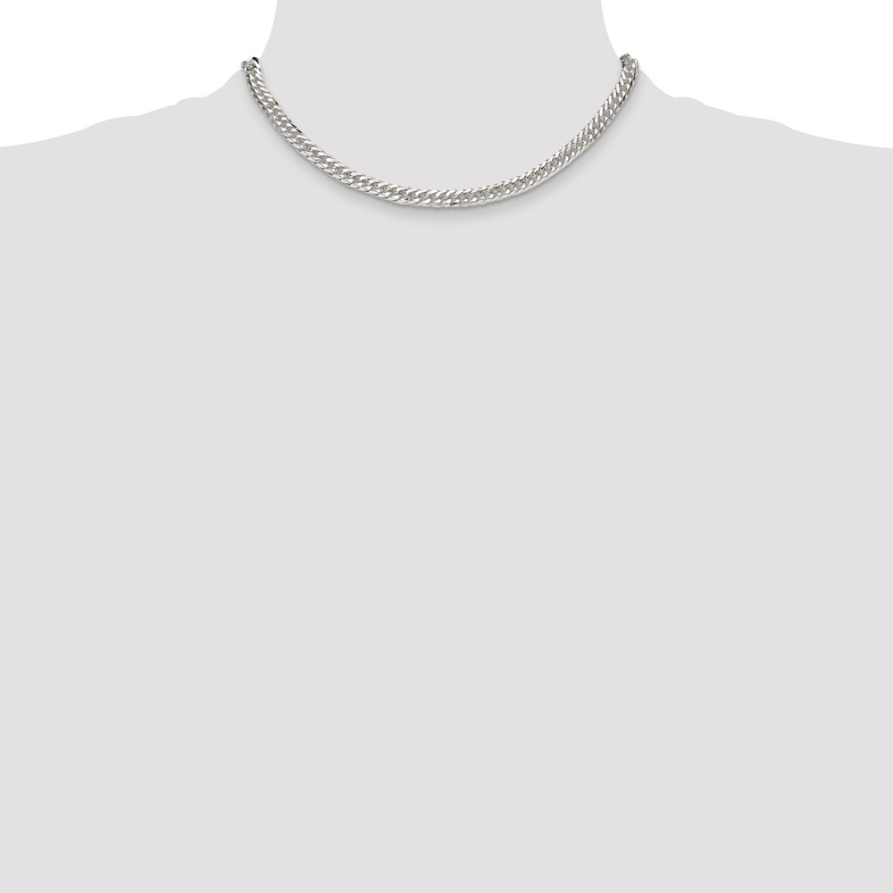 Sterling Silver Polished 5.7mm Double Diamond-cut Curb Chain (QDD120-16)