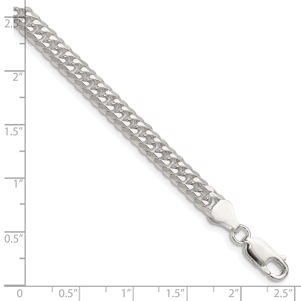 Sterling Silver Polished 5.7mm Double Diamond-cut Curb Chain (QDD120-8)