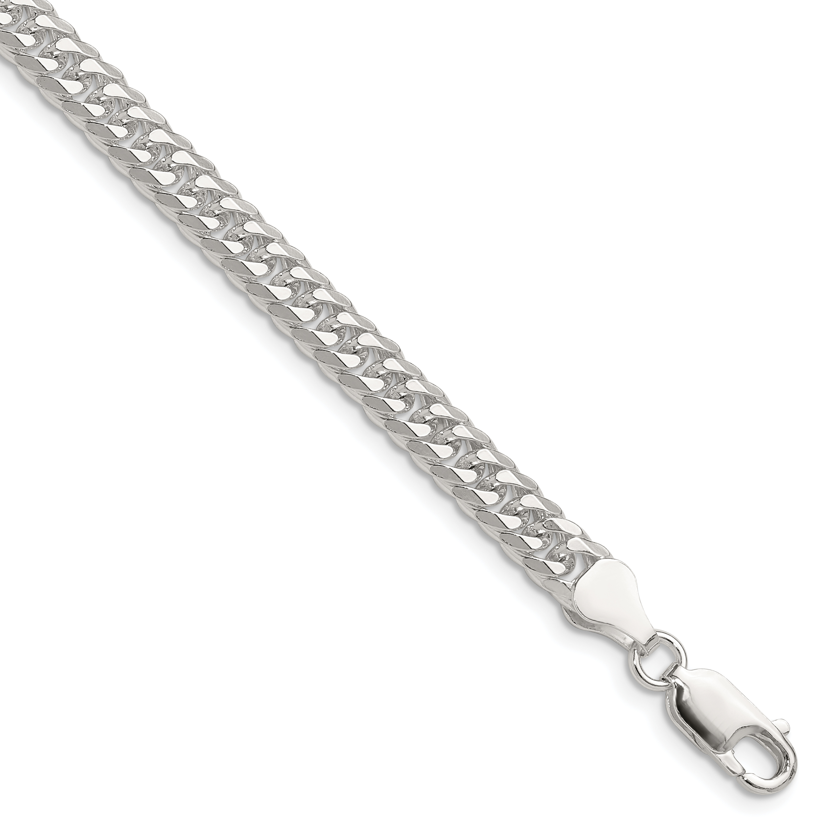 Sterling Silver Polished 5.7mm Double Diamond-cut Curb Chain (QDD120-8)