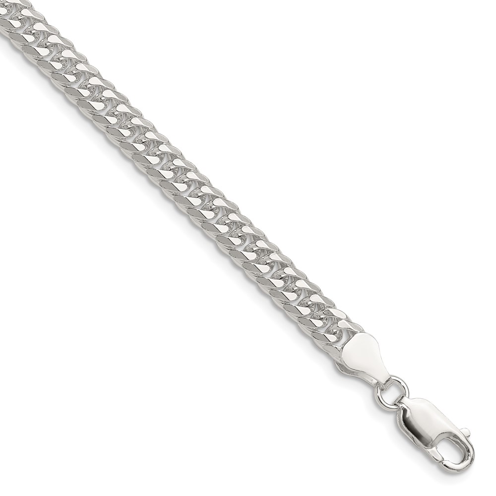 Sterling Silver Polished 5.7mm Double Diamond-cut Curb Chain (QDD120-8)