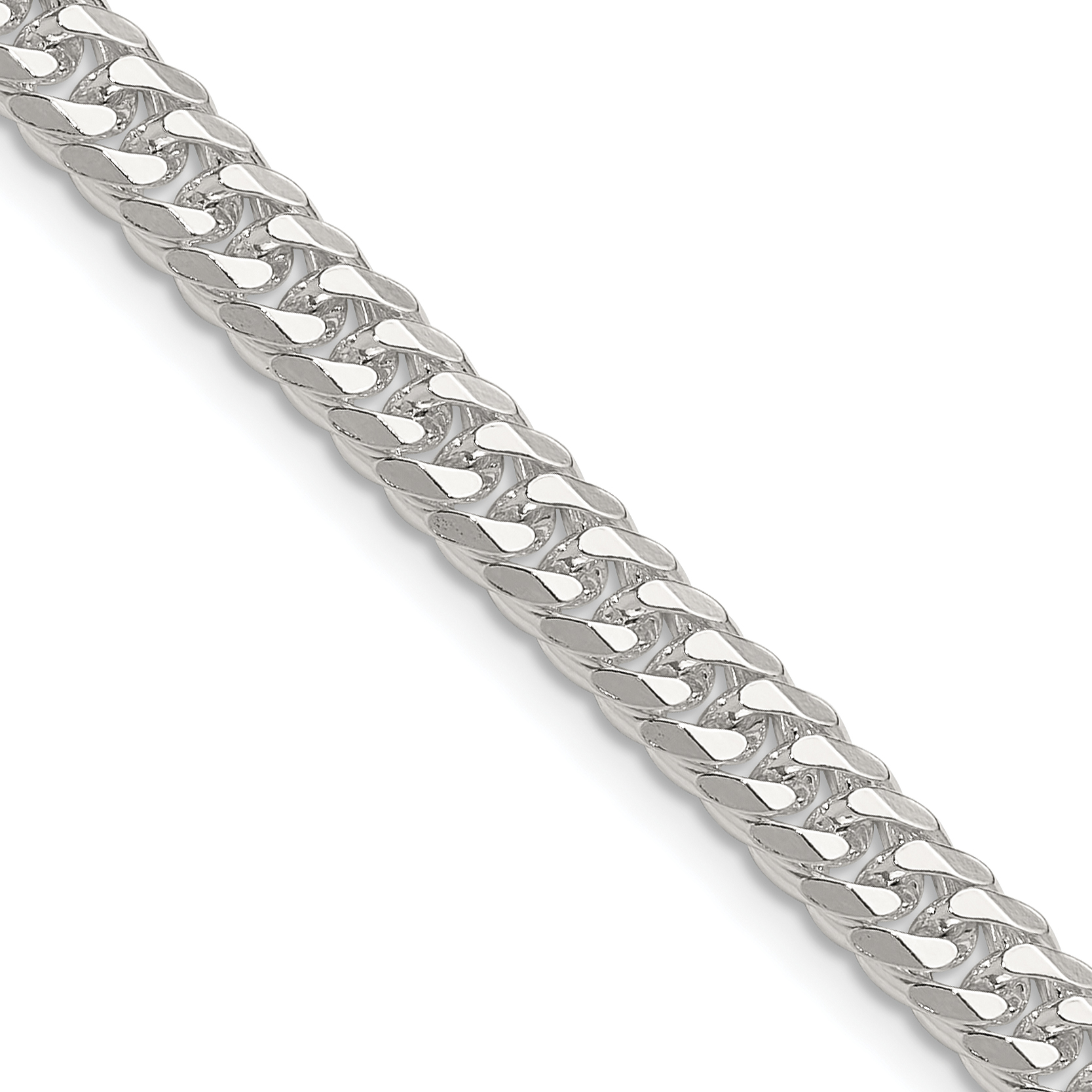 Sterling Silver Polished 5.7mm Double Diamond-cut Curb Chain (QDD120-16)
