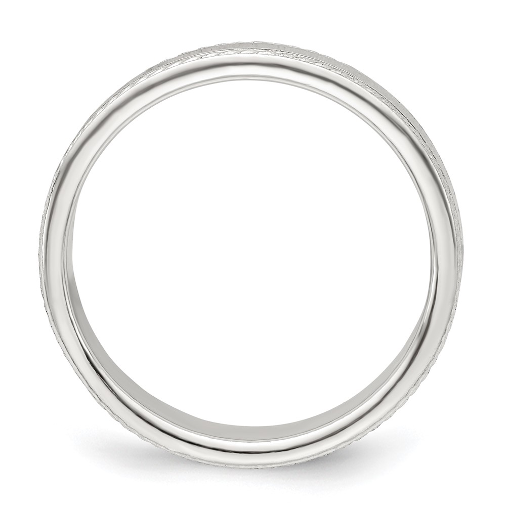 Sterling Silver 4mm Flat with Rope Edge Size 9 Band (QDEB040-9)