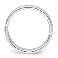 Sterling Silver 4mm Flat Band with Rope Edge - Size 4 view 2