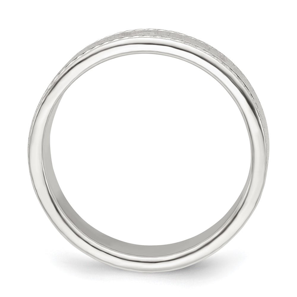 Sterling Silver 5mm Flat with Rope Edge Size 8 Band (QDEB050-8)