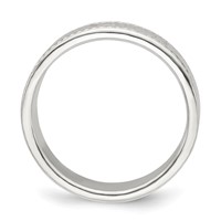 Sterling Silver 5mm Flat Band with Rope Edge - Size 4 view 2