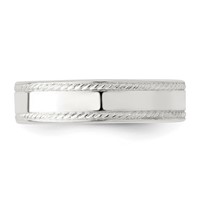 Sterling Silver 5mm Flat Band with Rope Edge - Size 4 view 4