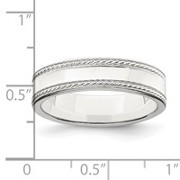 Sterling Silver 5mm Flat Band with Rope Edge - Size 4 view 3