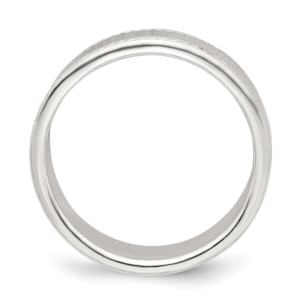 Sterling Silver 6mm Flat with Rope Edge Size 5 Band (QDEB060-5)