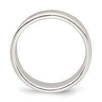 Sterling Silver 6mm Flat Band with Rope Edge view 2