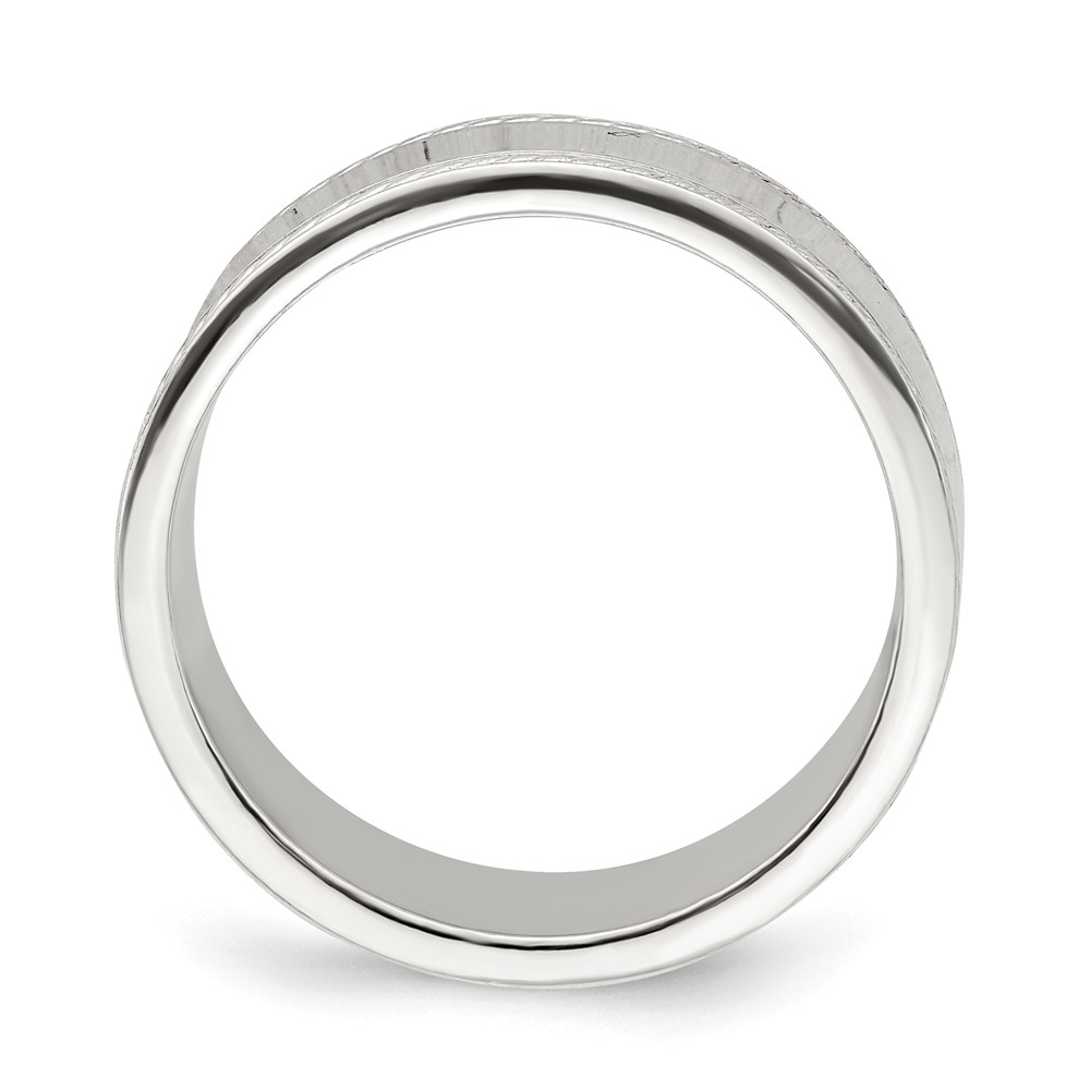 Sterling Silver 7mm Flat with Rope Edge Size 7 Band (QDEB070-7)